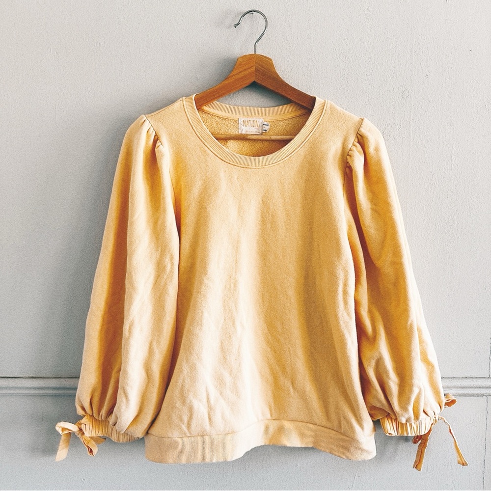 NATION LTD > Isabella Tie Cuff Sweatshirt